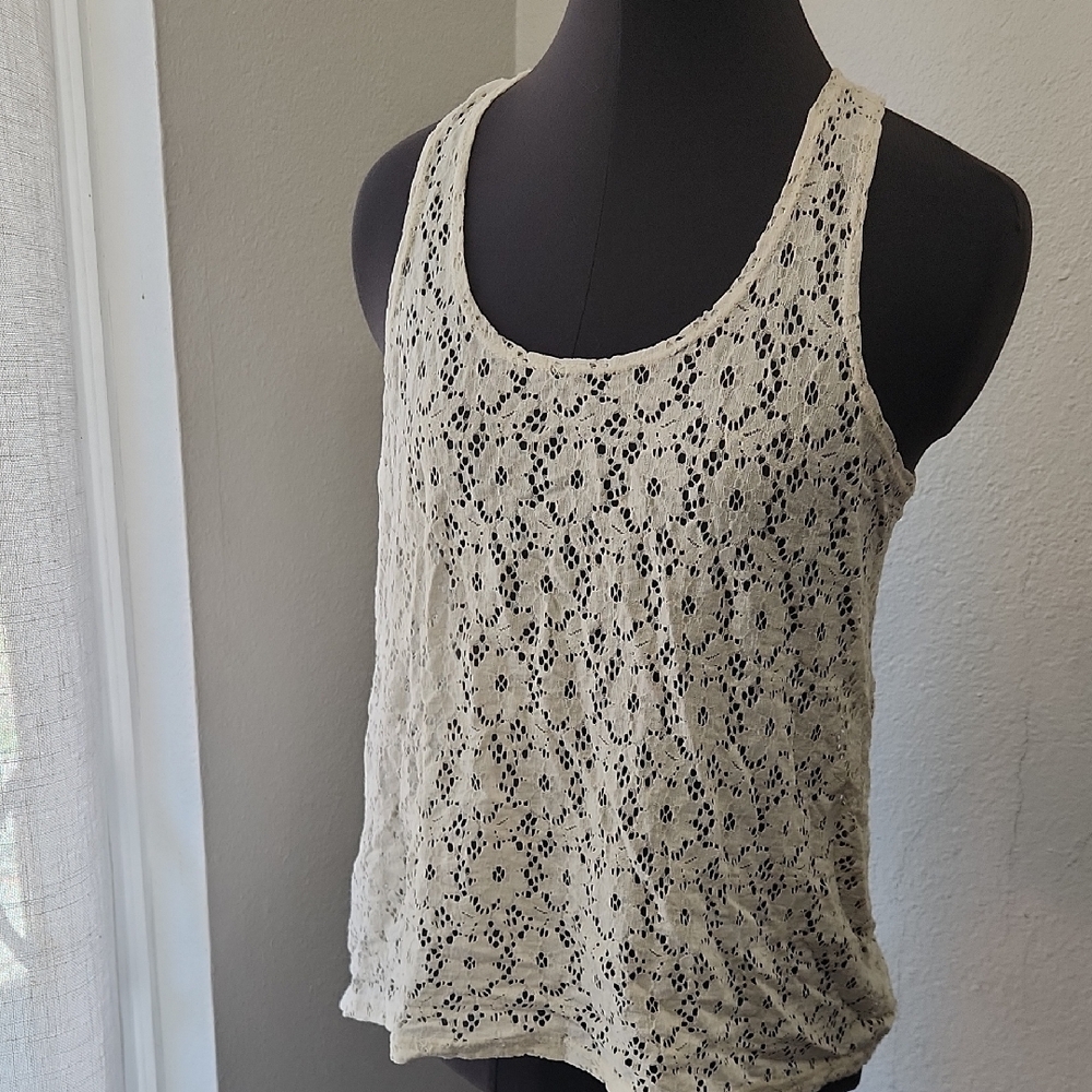 H.I.P. Cream Lace Tank Top